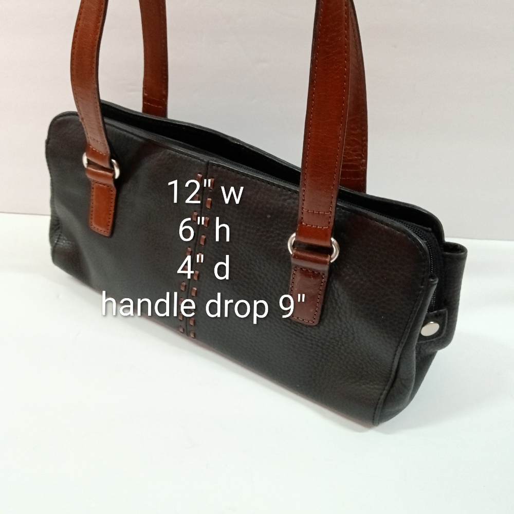 Fossil East West Pebble Leather Shoulder Bag Black & Brown - Picture 10 of 12